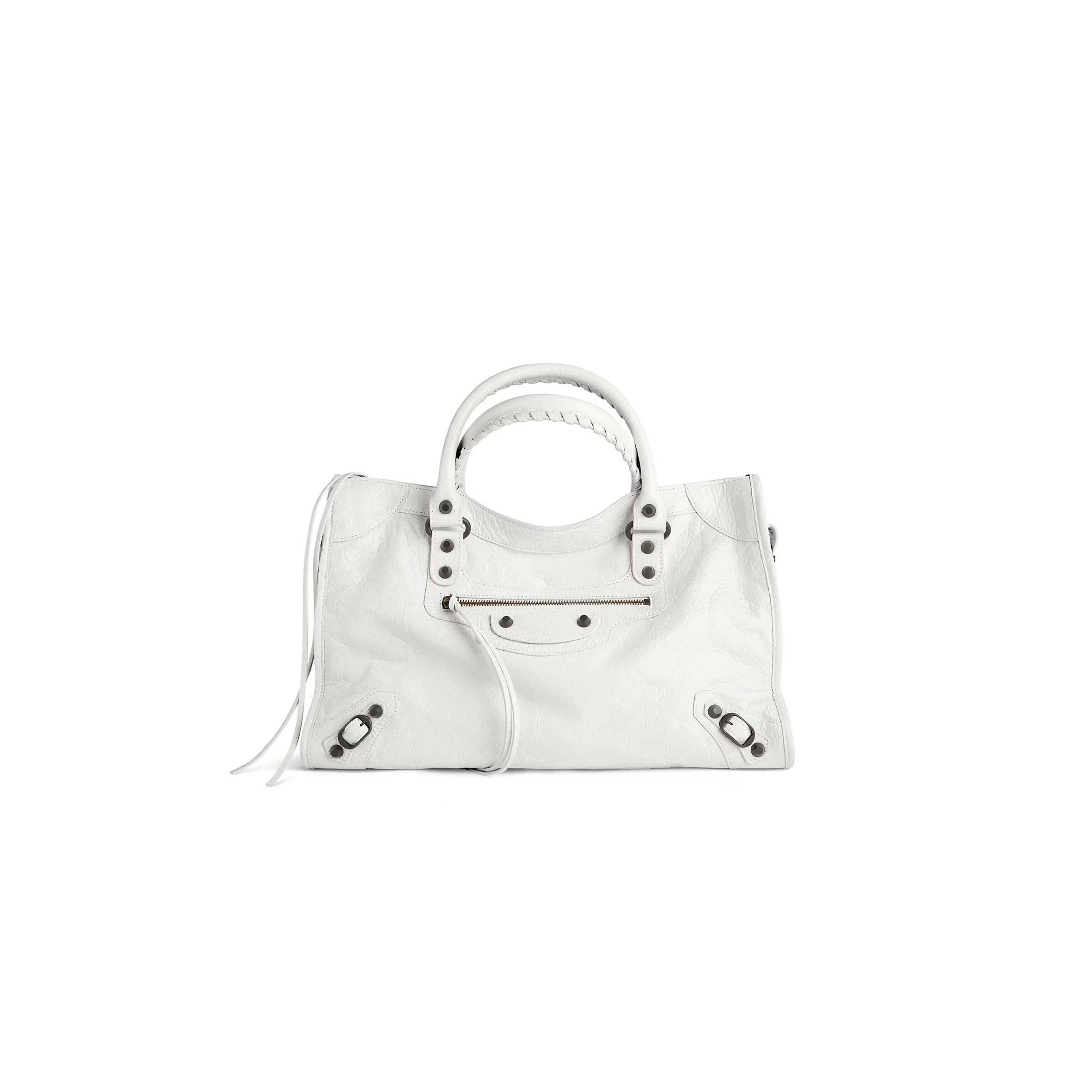 BALENCIAGA WOMEN'S LE CITY BAG MEDIUM IN OPTIC WHITE 7977862ABEK9104 (38*24*13cm)
